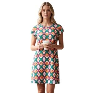 Michael Lauren Cuba T Shirt Dress, Bright Triangle Print, Women’s, Size Small